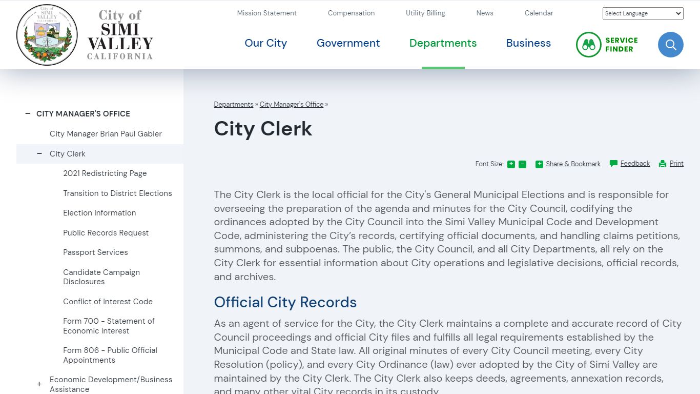 City Clerk | City of Simi Valley, CA